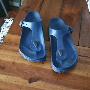 Blue Birkenstock water shoes